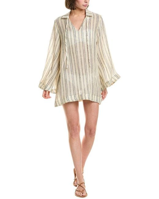 Lisa Marie Fernandez Natural Linen-Blend Beach Cape Mini