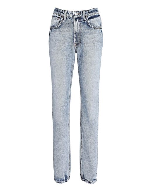 GRLFRND Blue Harlow High-rise Bootcut Slit Jeans