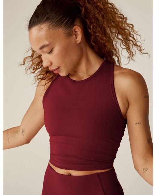 Beyond Yoga Women's Red Power Beyond Strive Cropped Tank Top