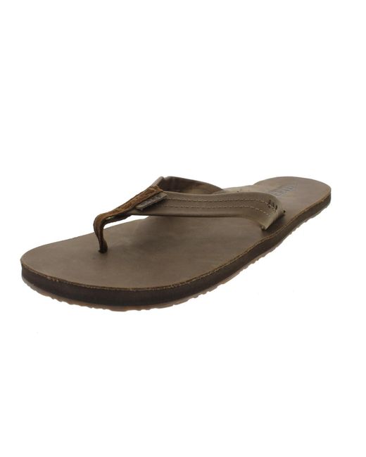 Reef Pacific Faux Leather High Arch Support Flipflops in Brown for Men