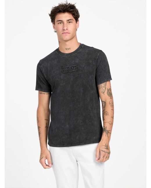 Guess Black Mikah Crewneck Logo Tee for men