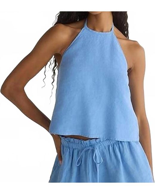 Bella Dahl Blue Tie Neck Halter Top
