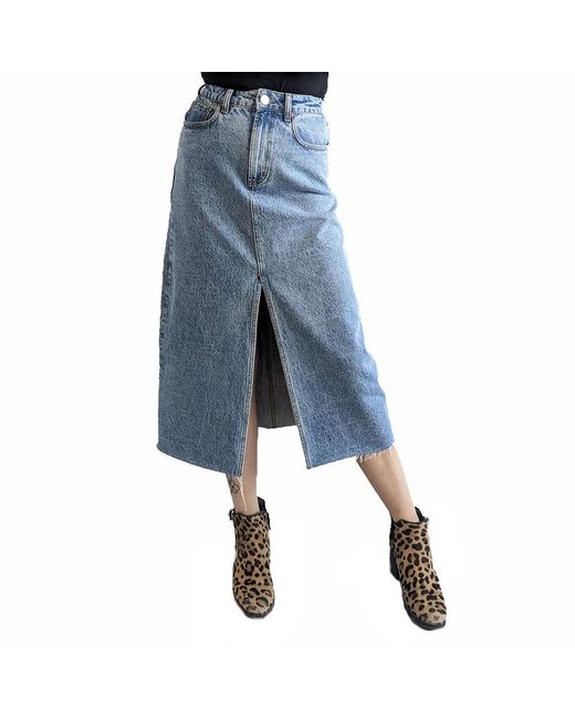 Lola Jeans Blue Halston-vib Maxi Skirt