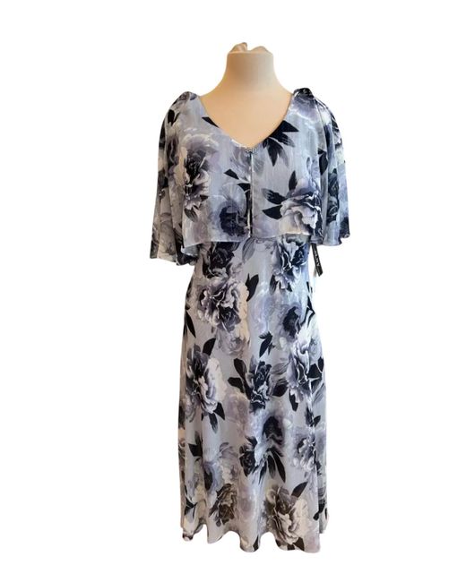 Alex Evenings Multicolor Floral Print Flowy Chiffon Dress