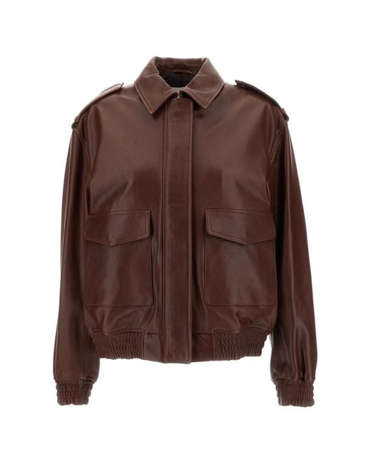 Arma Brown Astra Vegetal Leather Boxy Jacket