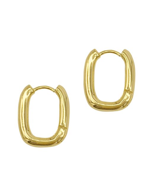 Adornia Metallic Tarnish Resistant 14k Plated Rectangle Hoop Earrings
