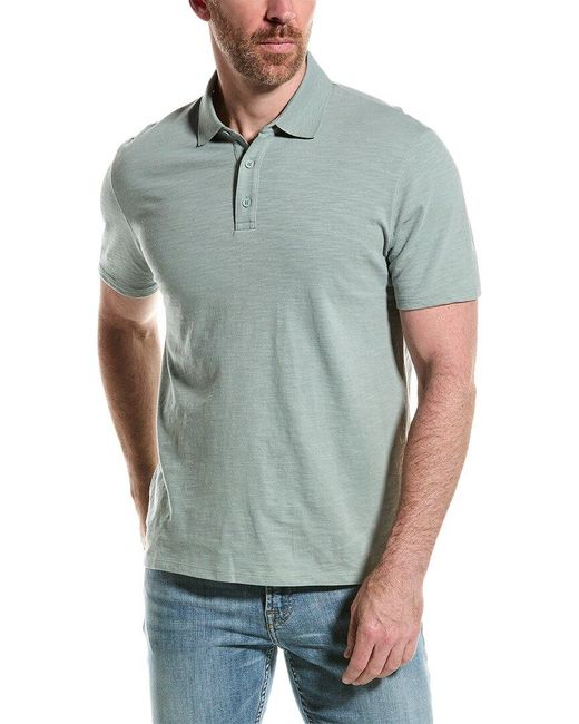 Vince Blue Slub Polo Shirt for men