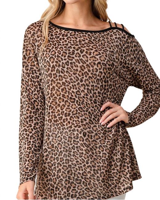 Blumin Brown Shimmering Leopard Top