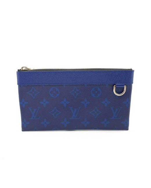 Louis Vuitton Blue Discovery Leather Wallet (pre-owned) for men