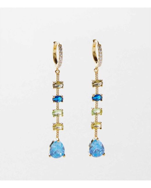 Native Gem Blue Multi Gemstone Drop Earrings