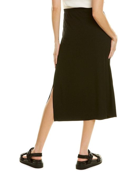 NEW $248 Eileen Fisher Black/Broun Ombre Ribbed Pencil Skirt  L XL 