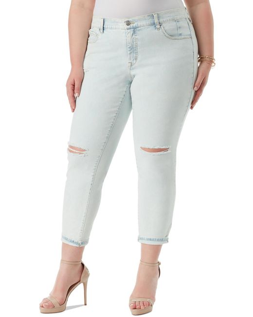 Jessica Simpson Blue Plus Mika Cuffed Light Wash Skinny Jeans