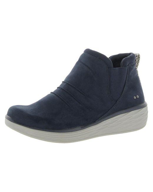 Ryka Blue Niah Faux Suede Pull On Ankle Boots