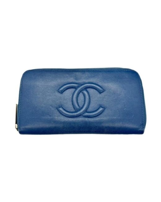 Chanel Blue Long Portefeuille Zippé Leather Wallet (pre-owned)