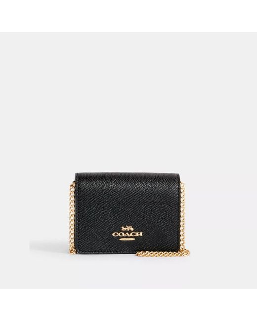 COACH Black Mini Wallet On A Chain