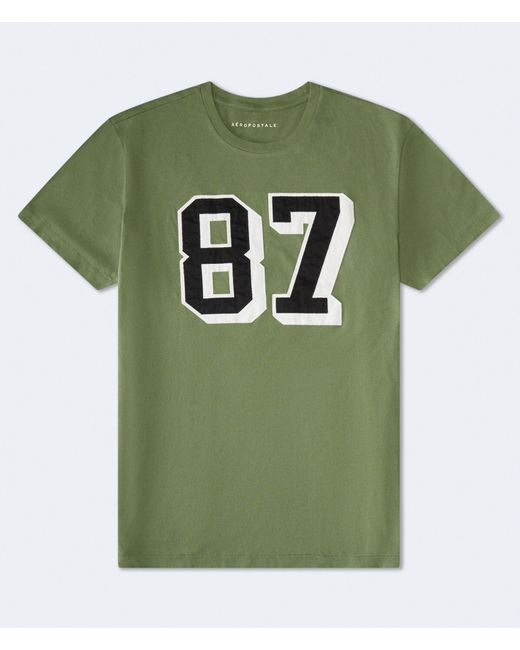 Aéropostale Green Oversized 87 Appliqué Graphic Tee for men