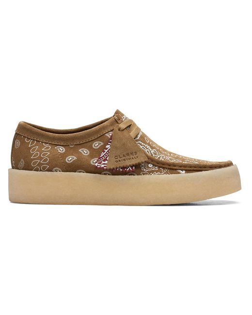 Clarks Brown Wallabee Cup Suede Printed Chukka Boots
