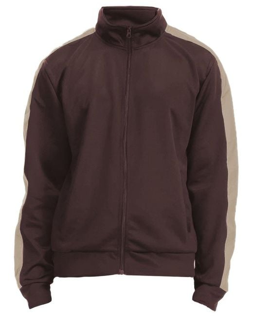 TRUEDAMES Brown Side Stripe Track Jacket