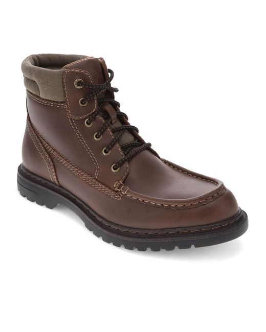 Dockers Brown Rockford Rugged Casual Classic Moc Toe Boot for men