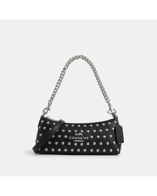 Coach Outlet Charlotte Shoulder Bag With Rivets in Black | Lyst