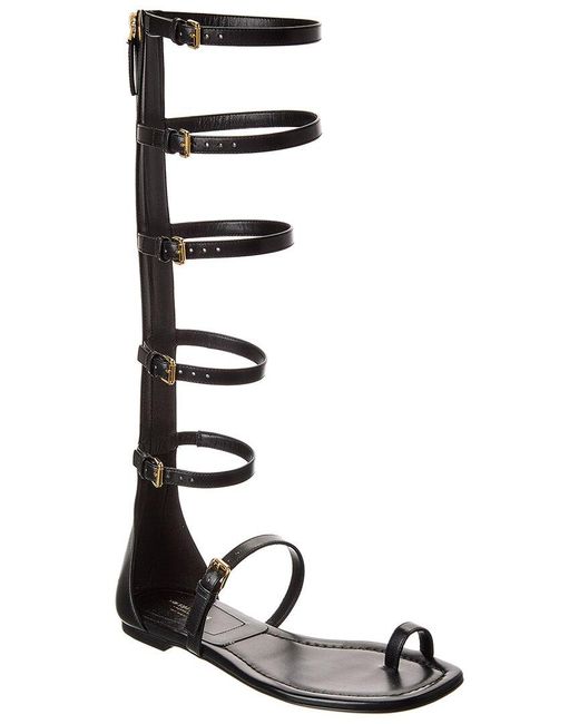 Michael Kors Black Juliette Leather Gladiator Sandal