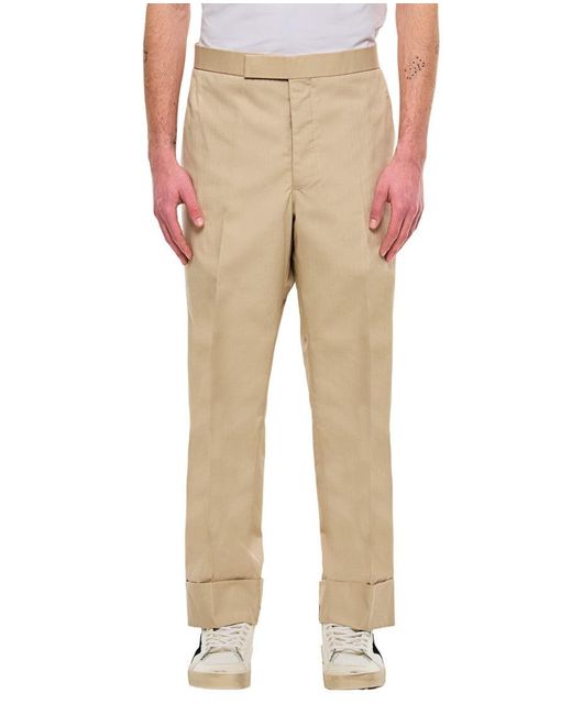 Thom Browne Natural Backstrap Trousers for men