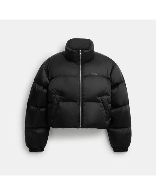 COACH Black Short Cropped Puffer Jacket
