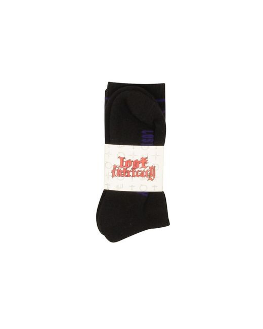 Lost Black Purple Logo Crew Socks for men