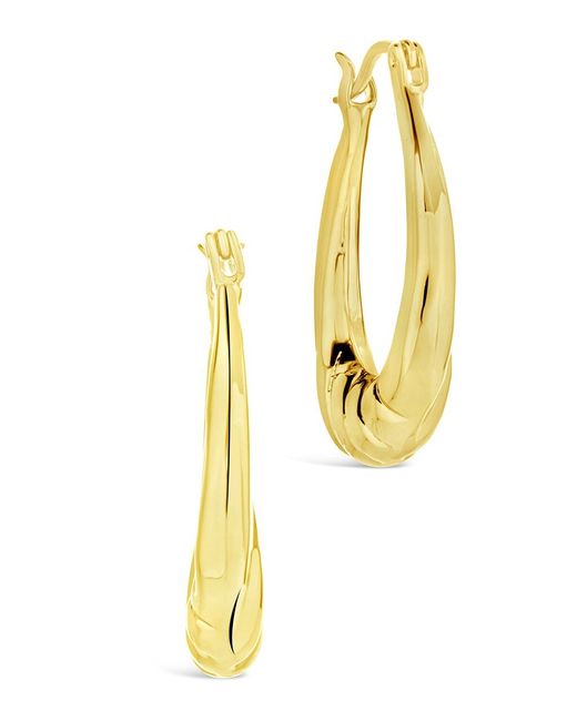 Sterling Forever Metallic Logan Twisted Statement Hoop Earrings