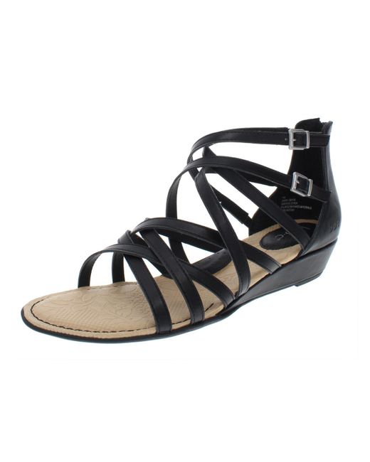 b.ø.c. Black Mimi Faux Leather Strappy Gladiator Sandals
