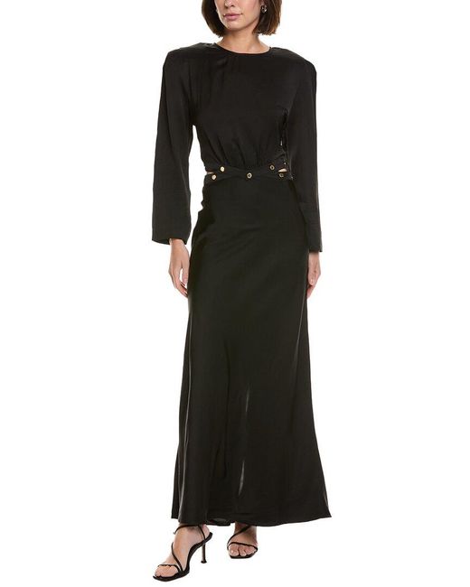 Sandro Maxi Dress in Black | Lyst