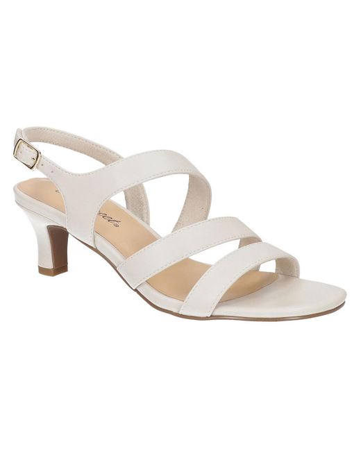 Easy Street White Como Faux Leather Strappy Slingback Sandals