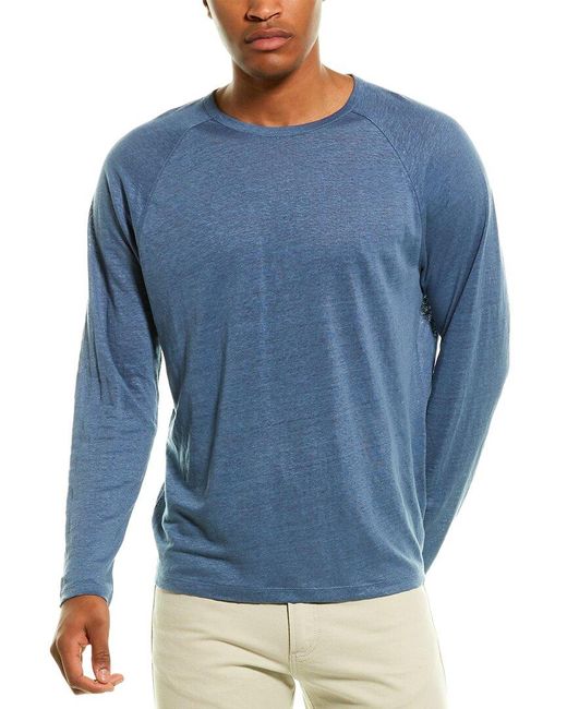 Vince Crewneck Linen T-shirt in Blue 