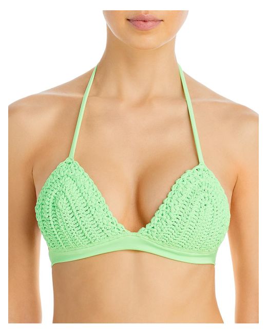 Peixoto Green Amerie Crochet Crochet Polyester Bikini Swim Top