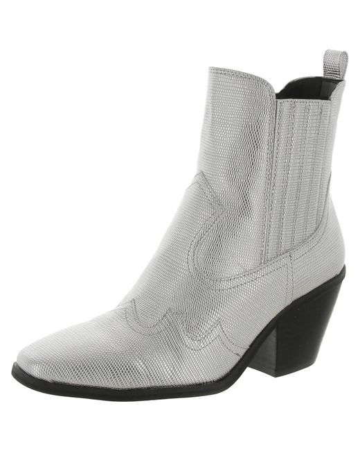 Dolce Vita Gray Ballad Faux Leather Ankle Boot Cowboy