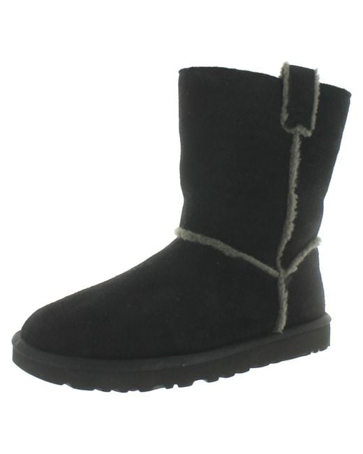 Ugg Black Suede Wool Blend Winter & Snow Boots