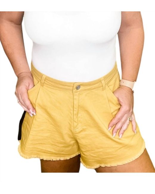 Kori Yellow Denim Shorts