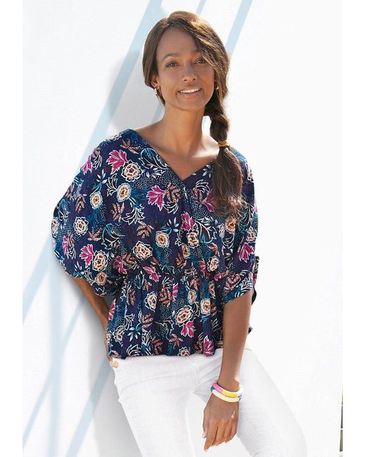 Lascana Blue Allover Pattern Blouse