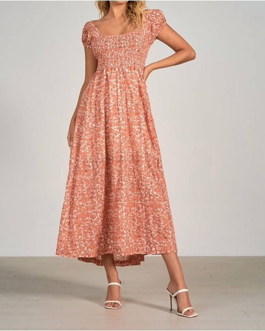 Elan Pink In Bloom Dress In Salmon