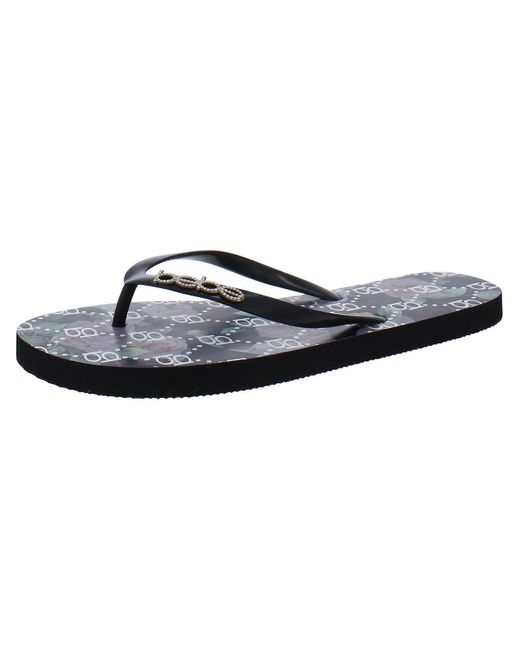 Bebe Metallic Florissa Flat Slip On Flip-flops