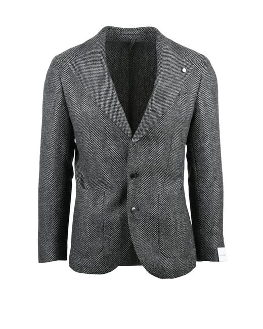 Luigi Bianchi Gray Rounded And Jacket With Button Closure for men