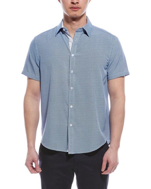 Report Collection Blue Woven Shirt for men