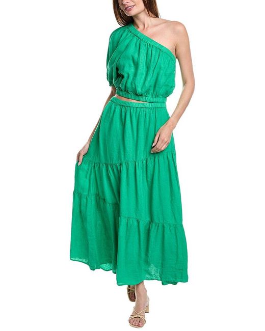 Velvet By Graham & Spencer Green Giselle Linen Maxi Dress
