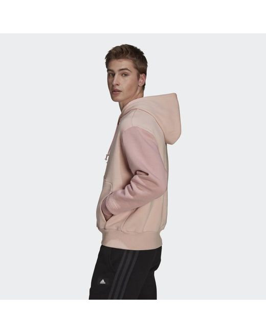adidas Sportswear Fleece Hoodie (gender Neutral) in Pink for Men | Lyst