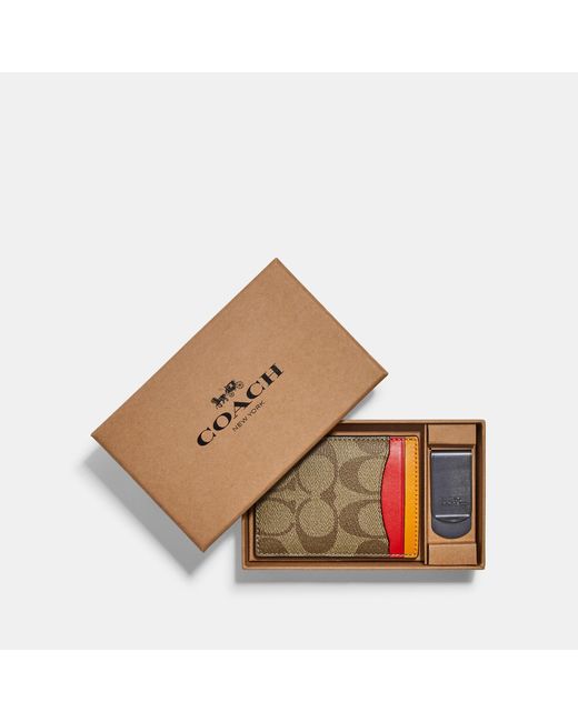 Coach Outlet Boxed 3 In 1 Card Case Gift Set In Colorblock Signature