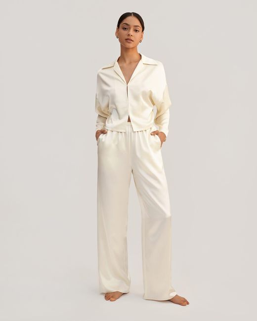 LILYSILK Natural Jasmine Silk Pullover Pajama Set