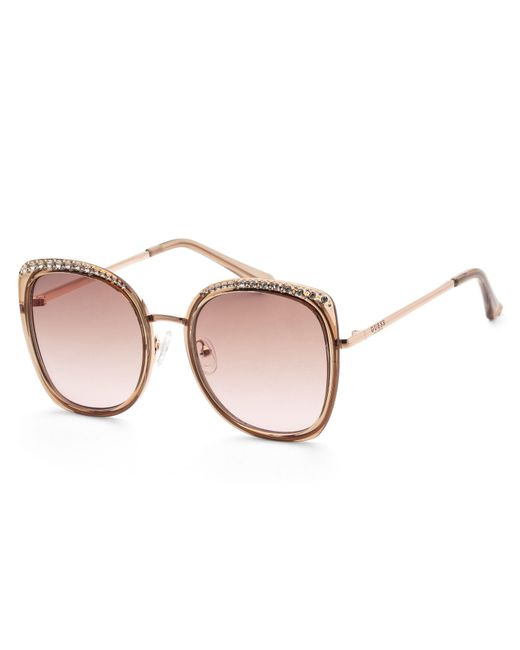 Guess Pink 56mm Brown Sunglasses Gf0381-46f