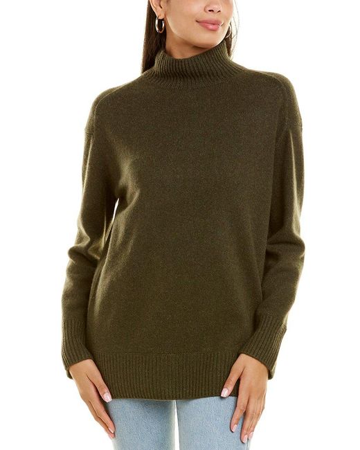 Side Slit Turtleneck Cashmere Sweater 