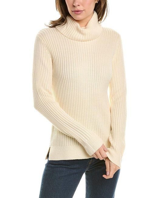 Donna Karan Natural Classic Ribbed Wool-blend Sweater