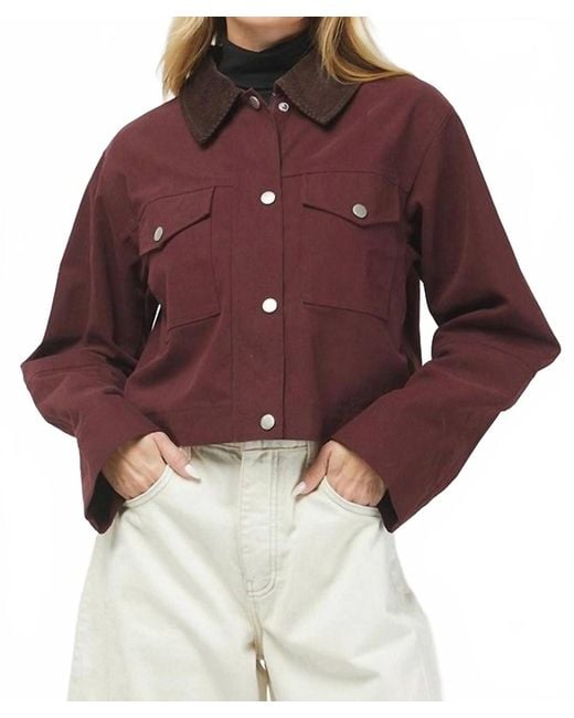 needii Red Ava Cropped Barn Jacket